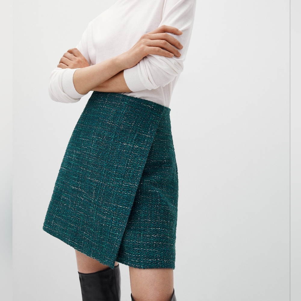 Massimo Dutti NWT textured crossover skirt